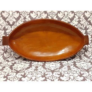 Wooden Oval Tray with Handles